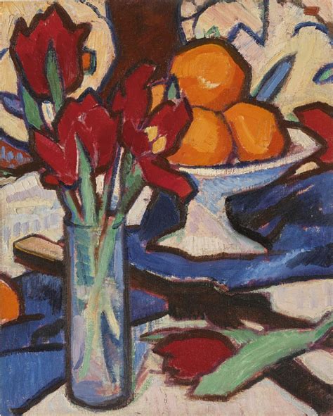 Samuel Peploe British Still Life With Tulips And Oranges