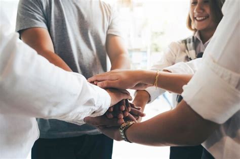 Premium Photo Midsection Of Business People Stacking Hands