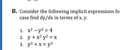 Answered B Consider The Following Implicit… Bartleby