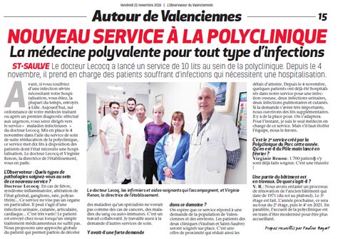 Ouverture D Un Nouveau Service La Polyclinique Du Parc Avec Le Dr