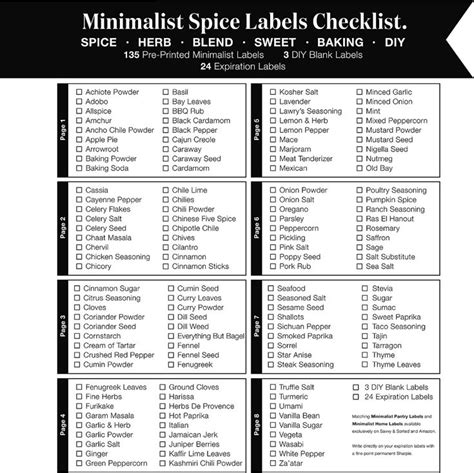 Minimalist Spice Labels For Spice Jars 146 Spice Jar Labels Stickers