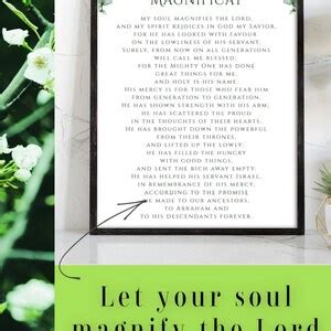 Magnificat Prayer Printable Magnificat Wall Art Canticle Of Mary