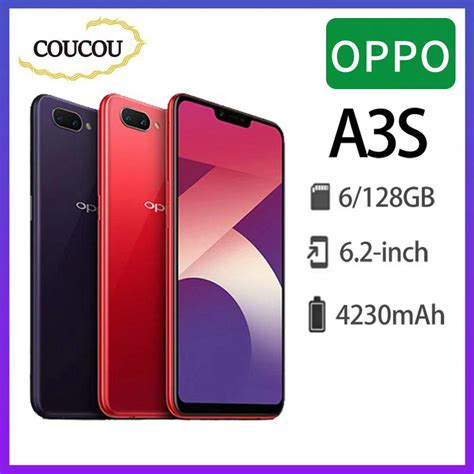 COUCOU Hp Oppo A3s Ram 6 128GB Baru Dual SIM Smartphone Android Murah