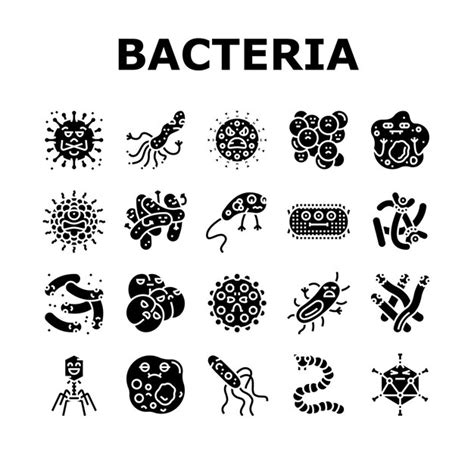 Premium Vector Bacteria Virus Bacterium Cell Icons Set Vector