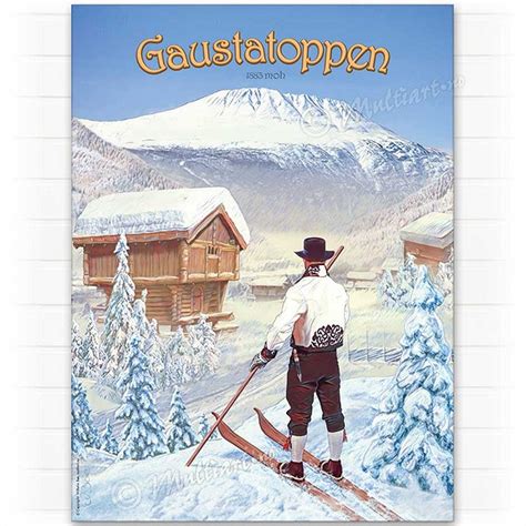 Gaustatoppen Ski Plakat Finn Torget