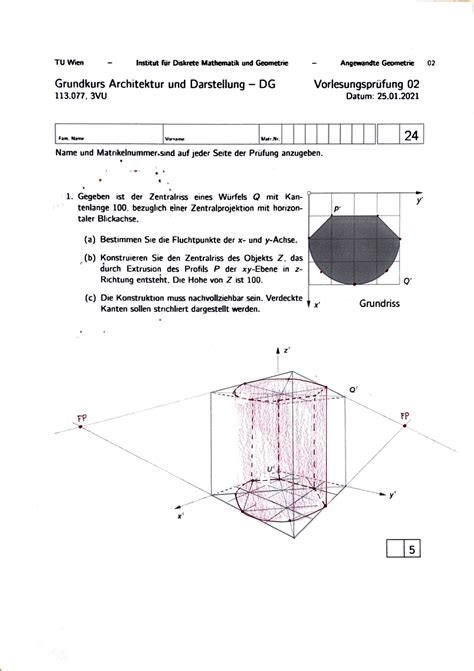 Darstellende Geometrie Vorlesungspr Fung Studocu