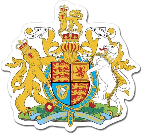 United Kingdom Coat of Arms Emblem Wall Car Vinyl Sticker Decal - AG Design