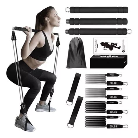 Kit Banda De Resistencia C Barra De Pilates 160lb Shawnice Envío gratis