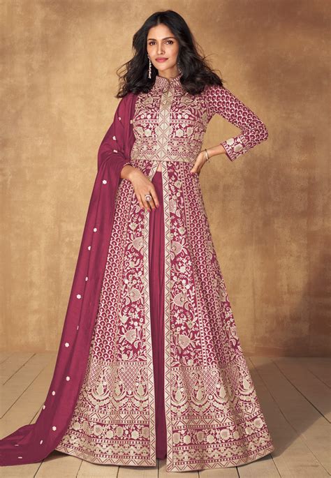 Pink Silk Indo Western Lehenga Choli 284120