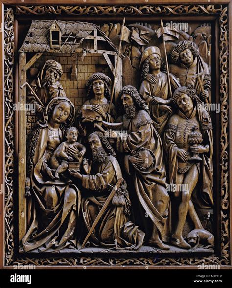 Fine Arts Jesus Christ Birth Carved Altar With Adoration Of The Magi