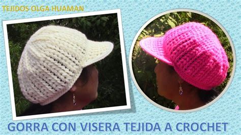 Gorra con visera paso a paso fácil y rápido de tejer a crochet o