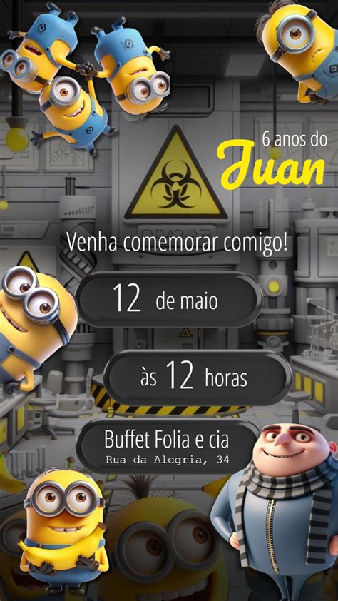 Invitaci N De Cumplea Os De Los Minions Un Incre Ble Editor En L Nea