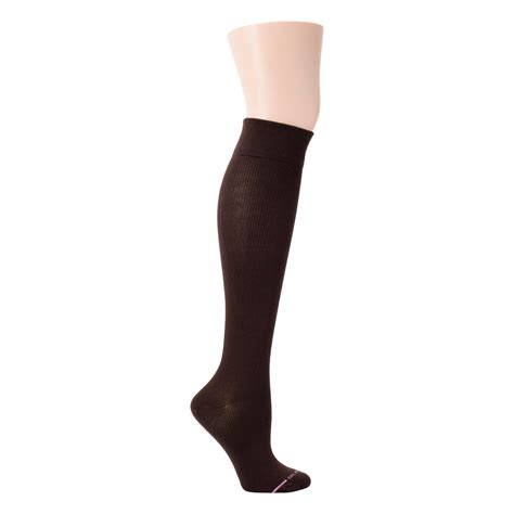 Knee High Compression Socks For Women Dr Motion Solid Cotton Blend