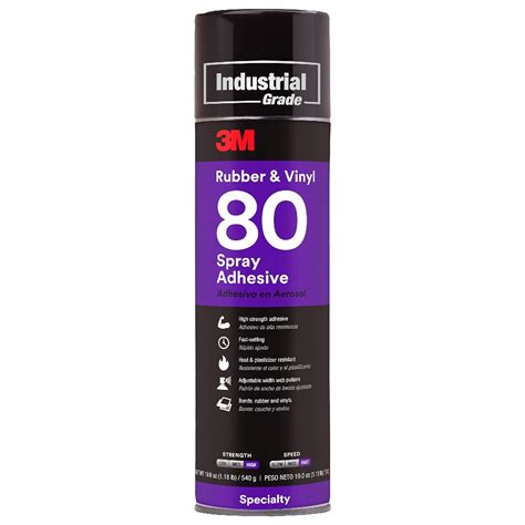 3m 80 Rubber And Vinyl Adhesive Spray 24 Oz Aerosol Spray Net Weight