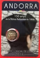 Andora 2 Euro 2016 2017 New Reform 1866 BU Skelbimas Bidas Lt