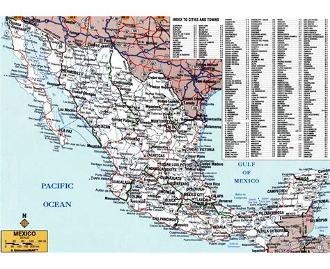 large detailed roads  highways map  mexico  cities mexico