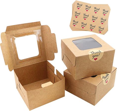 WYKOO Paquete de 50 cajas pequeñas de galletas de 4 x 4 x 25 pulgadas