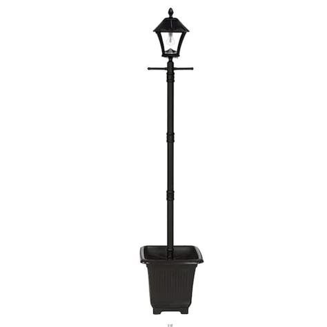 GAMA SONIC Baytown Bulb Black Outdoor Solar Integrated Warm White LED