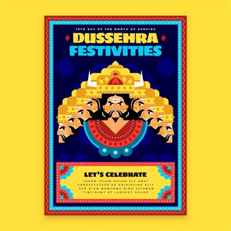 Modelo De Cartaz Vertical Plano Dussehra Vetor Gr Tis