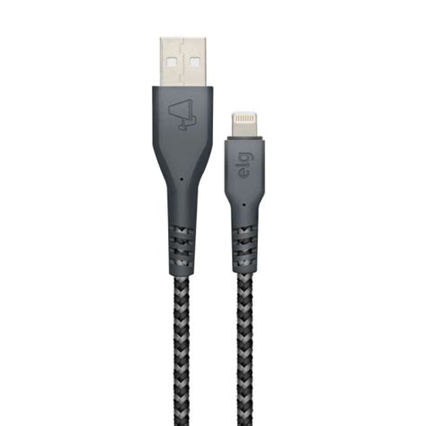 Cabo Usb Para Lightning Elg Em Nylon Bal Stico Tran Ado Metro Grafite