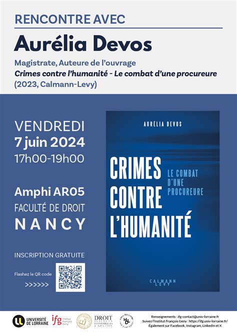 [conférence] Crimes Contre Lhumanité Le Combat Dune Procureure