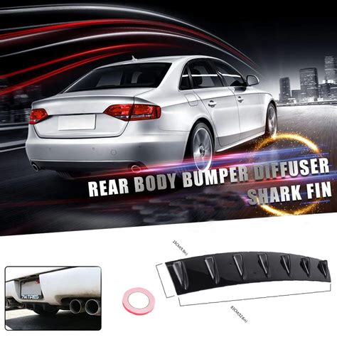 Universal Rear Bumper Lip Diffuser Shark Fin Style Car Back Bumper