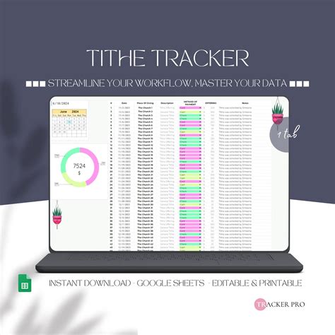 Tithes And Offerings Tracking Church Donations Tithe Tracker Excel