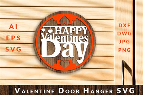 Happy Valentine Door Hanger Svg Lasercut Graphic By Art Hub · Creative