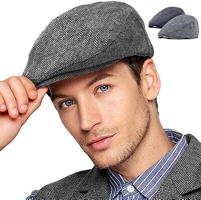 2Pack Newsboy Hats for Men S/M/L/XL Flat Cap Mens Irish Cabbie Gatsby ...