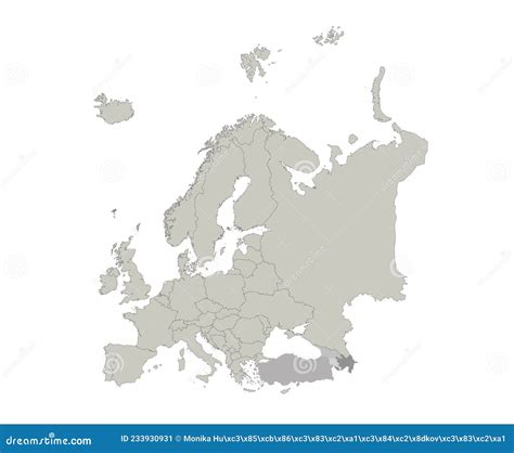 Europe Map, Individual States, Blank Stock Vector - Illustration of ...