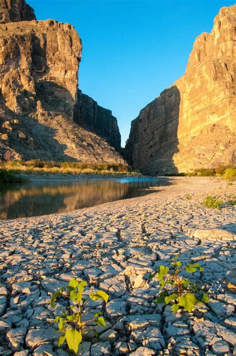 Santa Elena Canyon And Rio Grande Big Bend National Park Stock Image