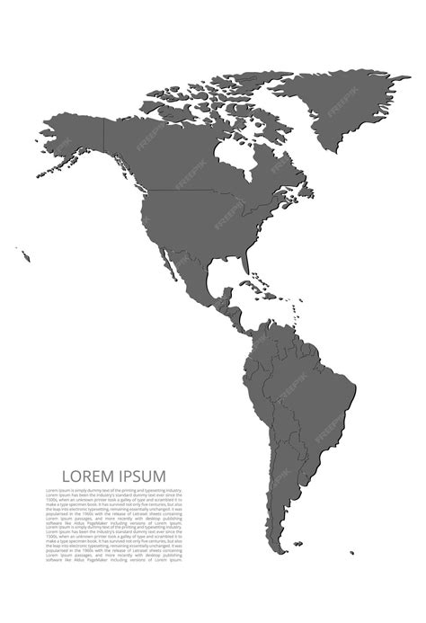 Premium Vector | Map of the continent of America vector image of a ...