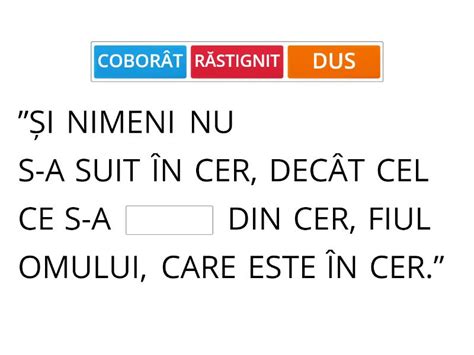 EVANGHELIE LA DUMINICA DINAINTEA ÎNĂLȚĂRII SFINTEI CRUCI Missing word