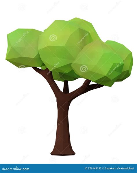 Tree Low Poly 3d Rendering Stock Photo Illustration Of Nature