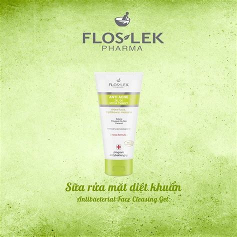 Sữa rửa mặt dạng gel cho da nhờn mụn Floslek Anti Acne Bacterial Face