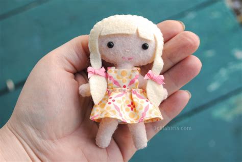 Tiny Doll Pattern Make 4 Inch Tall Felt Dollhouse Dolls Delilah