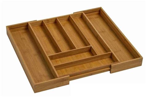 Wooden Bamboo Expandable Extending Cutlery Drawer Organiser Storage