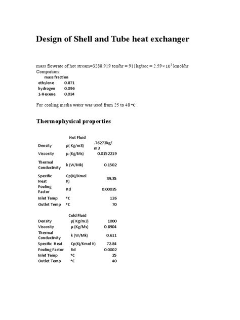 Design of Shell and Tube Heat Exchanger | PDF | Heat Exchanger | Process Engineering