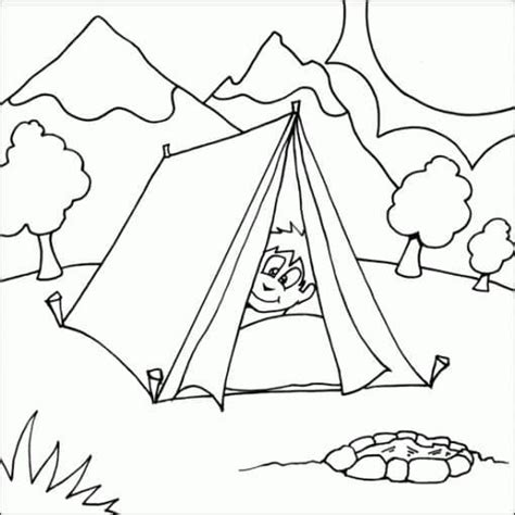 Coloriage Garçon En Tente De Camping Télécharger Et Imprimer Gratuit