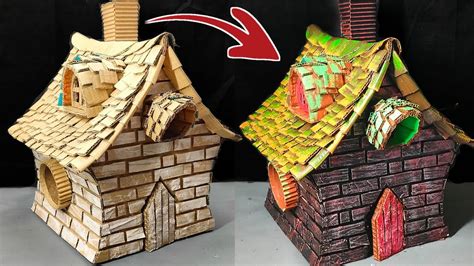 Diy Witch House Using Cardboard • How To Make Fairy Garden House