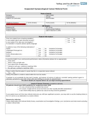 Ww Gynaecology Referral Devon Ulary Doc Template Pdffiller