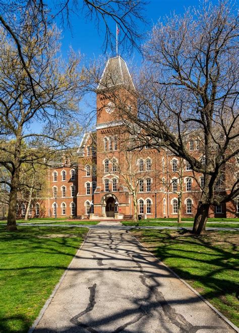 Facade Of Iconic University Hall On The Oval At Osu In Columbus Ohio