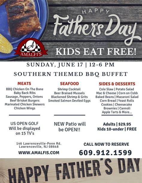 Fathers Day Bbq Menu Amalfis Restaurant And Bar