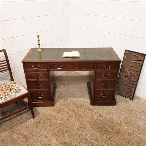 Antique Edwardian Mahogany Twin Pedestal Desk C1900