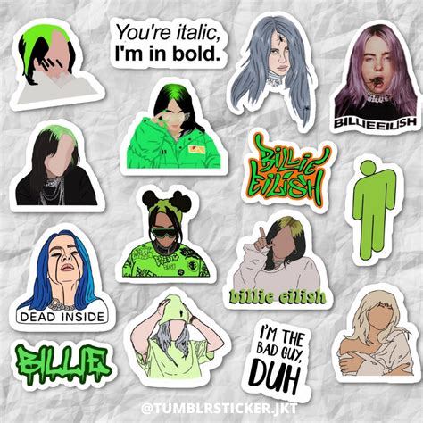 Jual STICKER AESTHETIC BILLIE EILISH PACK STICKER TUMBLR LAPTOP