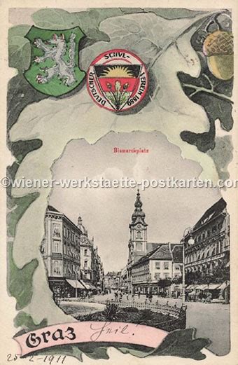 Graz Collage 1911 Wiener Werkstätte Postkarten