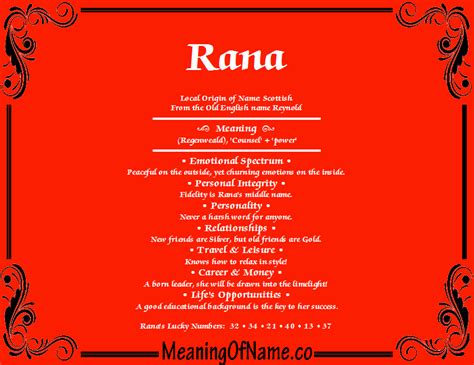 Rana - Meaning of Name