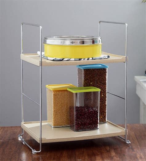 Buy Plastic Stainless Steel 2 Tier Kitchen Storage Racks By Jvs