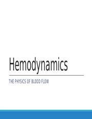 Vascular Physiology Part Ii Pptx Hemodynamics The Physics Of