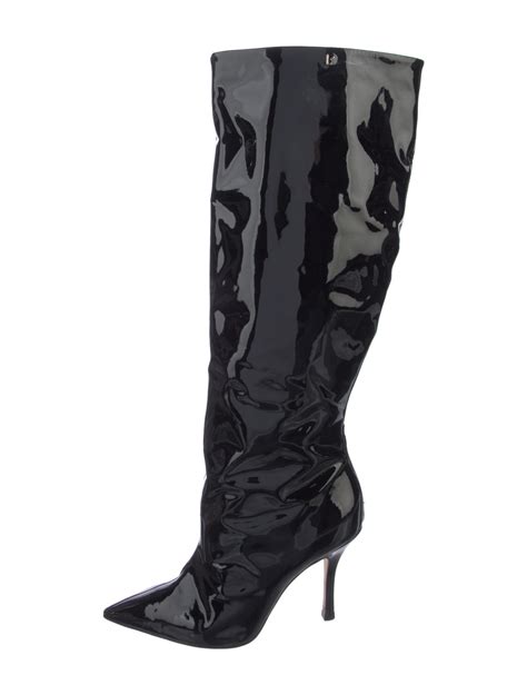 Tamara Mellon Patent Leather Boots Blue Boots Shoes Wtq The